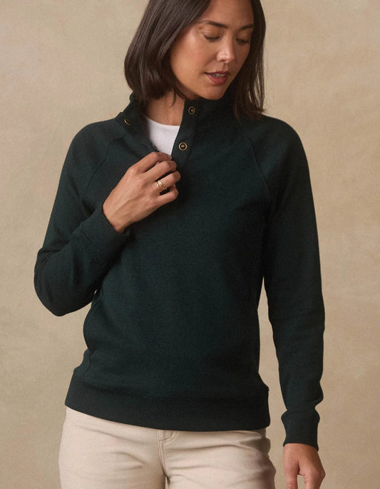 The Normal Brand Puremeso Weekend Snap Pullover In Emerald