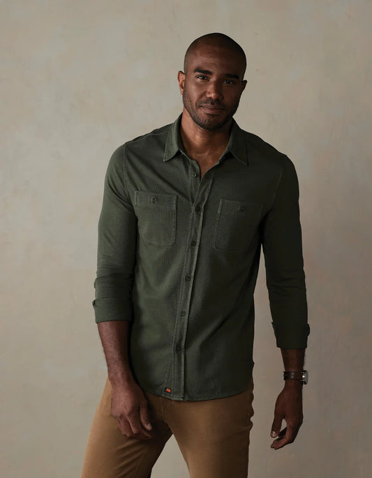 Normal Brand Lennox Jersey Button Up In Alpine