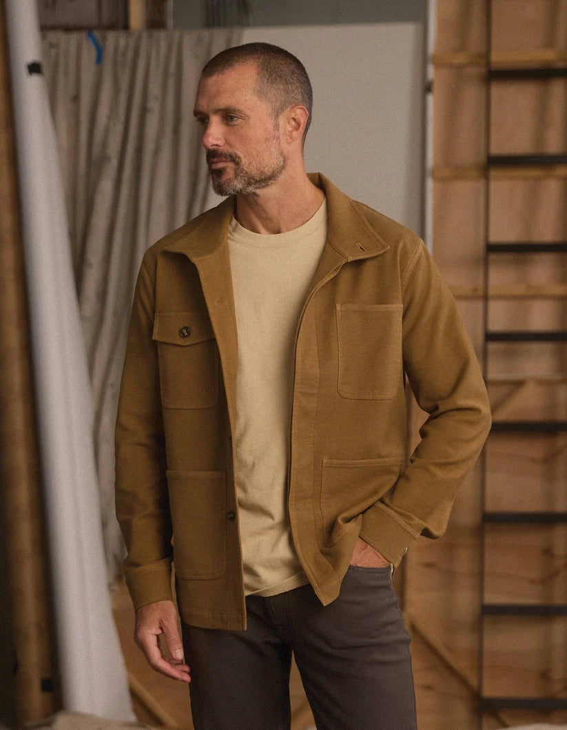 The Normal Brand Comfort Terry Chore Coat in Russet