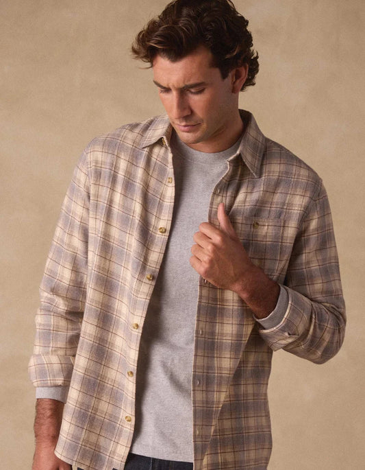 The Normal Brand Hudson Double Brushed Flannel in Cream Plaid
