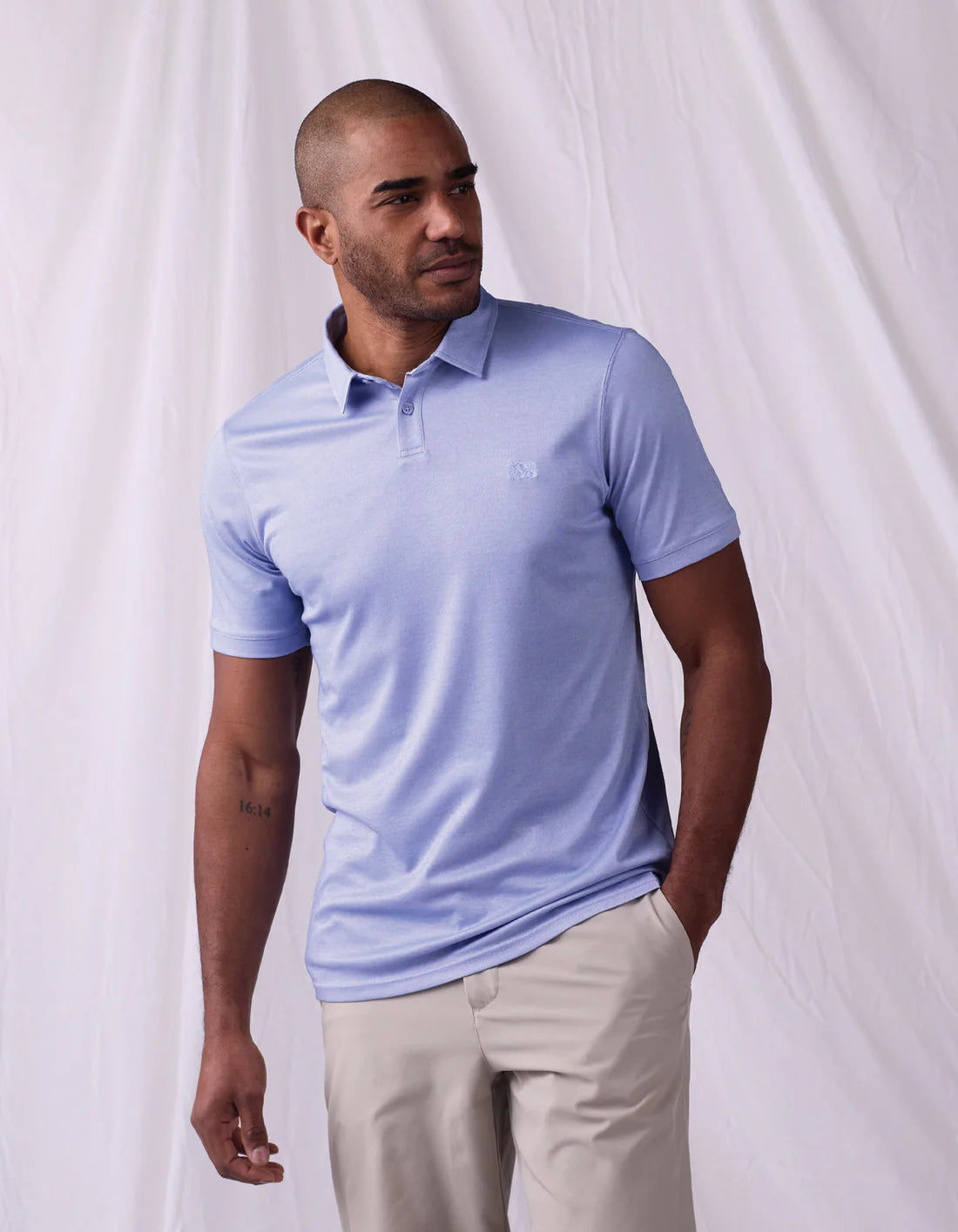 The Normal Brand Men's Performance Pique Polo In Glacier