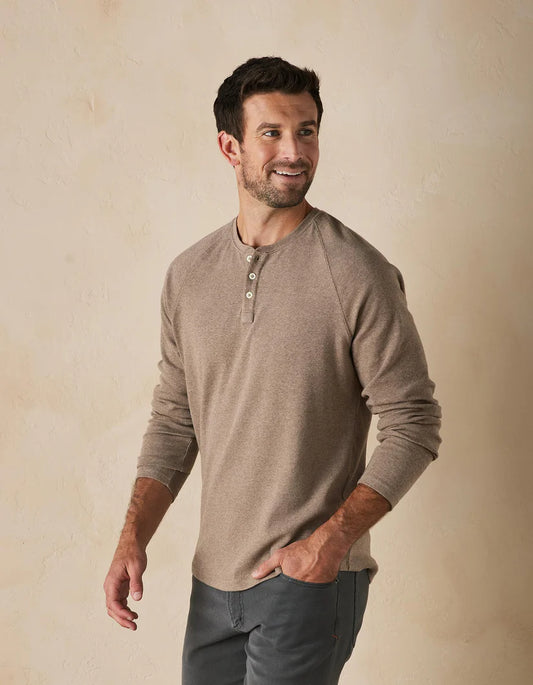 Normal Brand Men's Puremeso Everyday Henley In Taupe