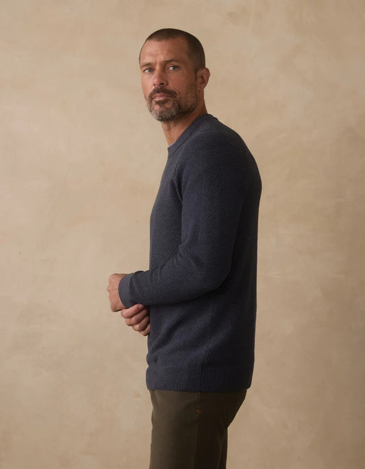The Normal Brand Coolmax® Textured Crewneck Sweater in Waterloo
