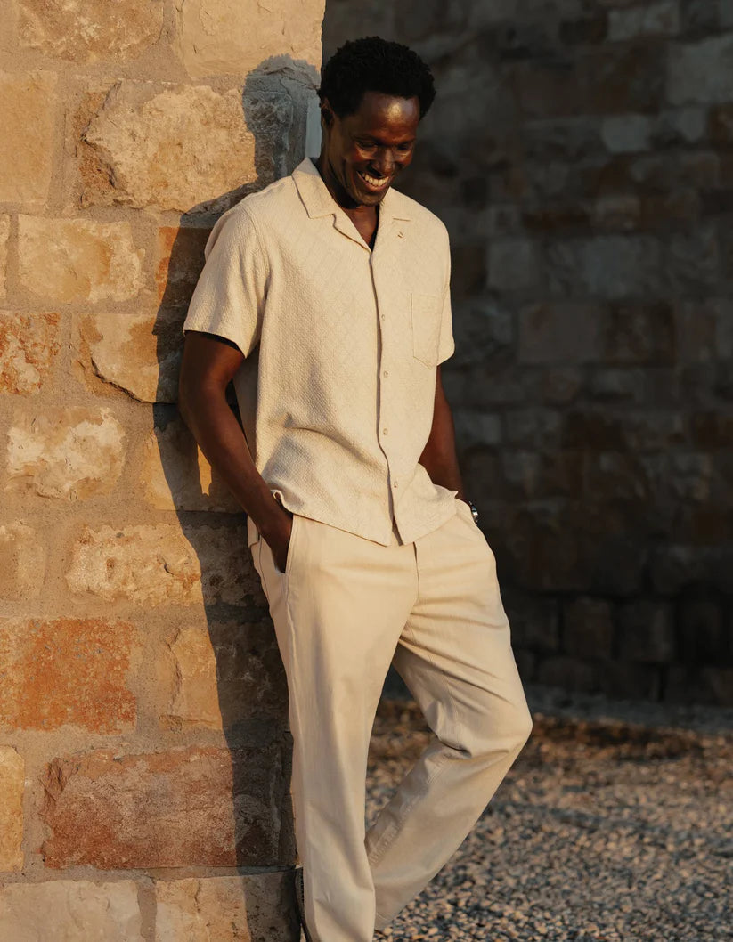 The Norma Brand Freshwater Resort Shirt In Motivo Chalk