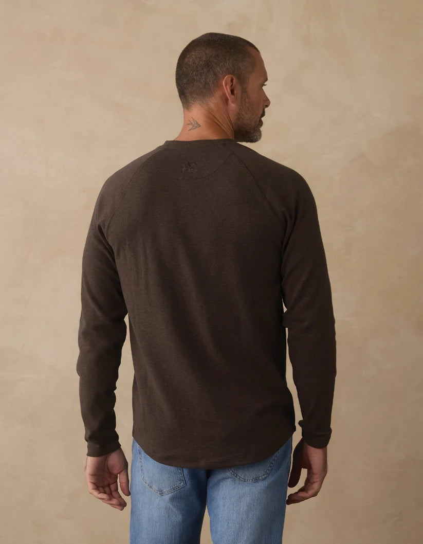 The Normal Brand Puremeso Everyday Henley in Ash Brown
