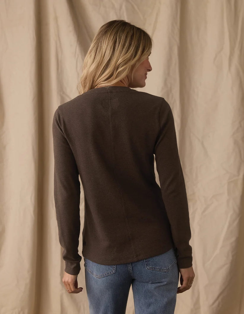 The Normal Brand Women's Puremeso Henley In Ash Brown