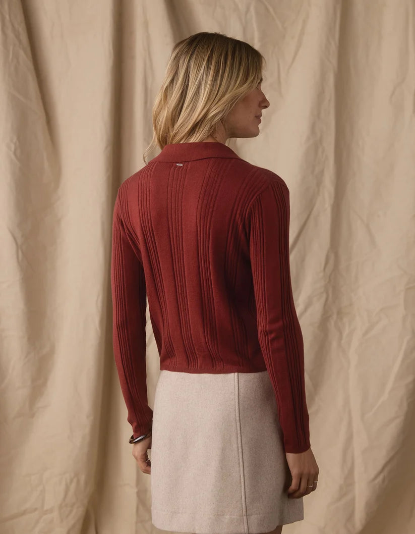 The Normal Brand Ravello Knit Button Up In Cocoa