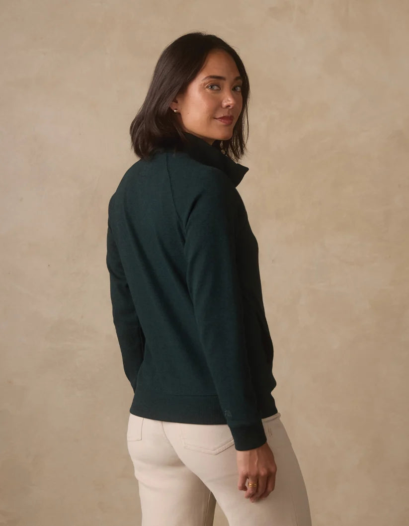 The Normal Brand Puremeso Weekend Snap Pullover In Emerald