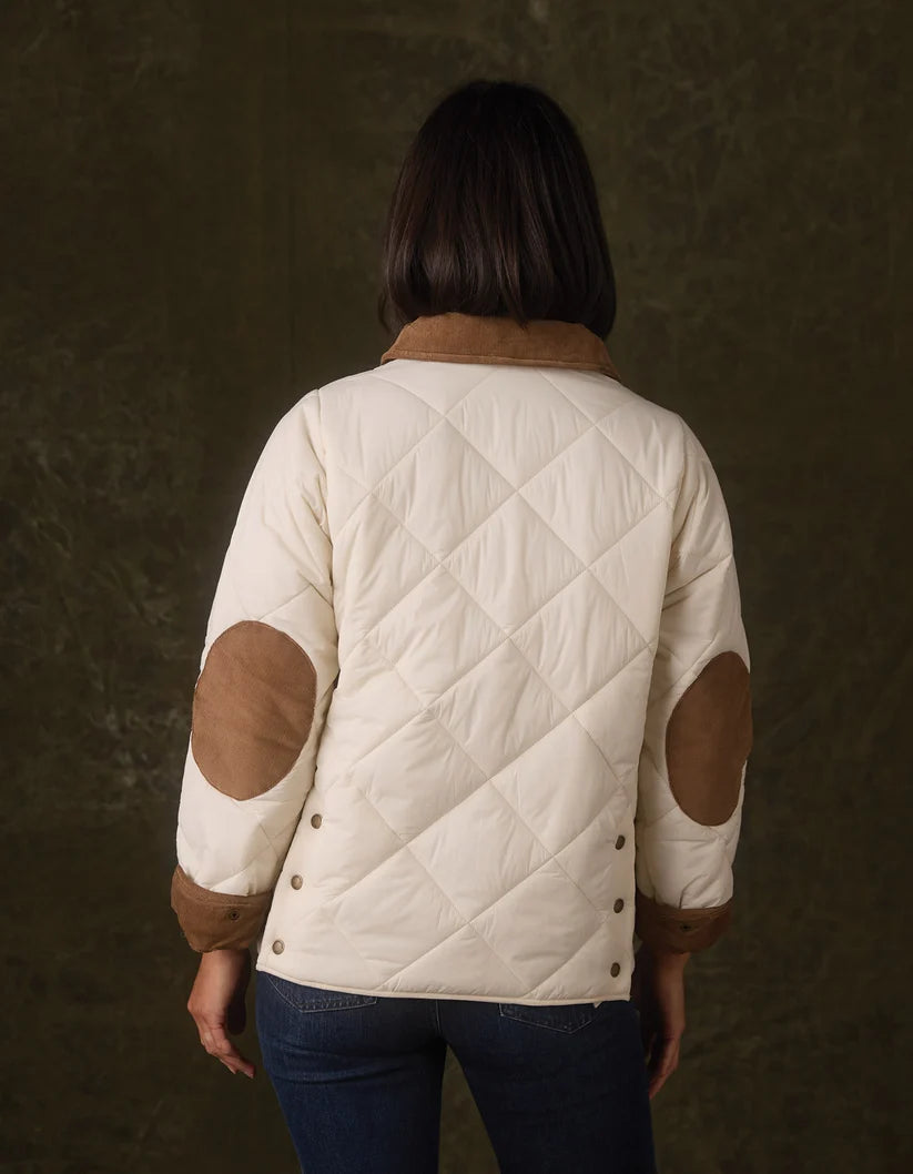 The Normal Brand Quilted Liner Jacket in Ecru/Dark Taupe