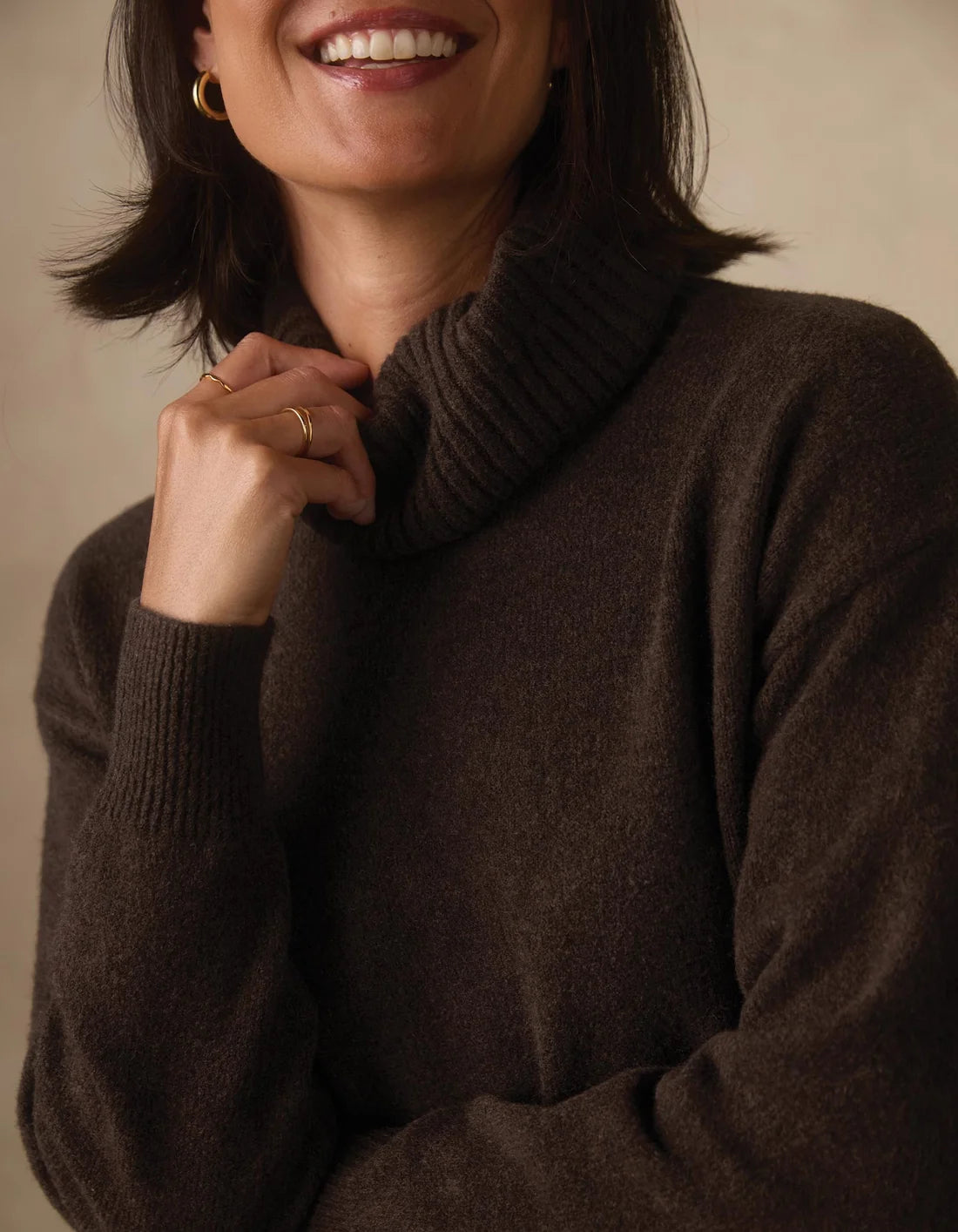 The Normal Brand Arvada Hi-Neck Sweater In Umber