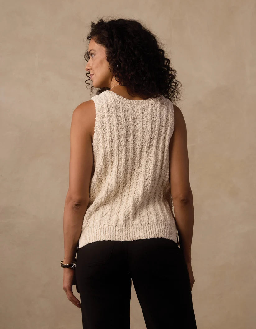 The Normal Brand Louise Scoop Neck Tank In Ivory