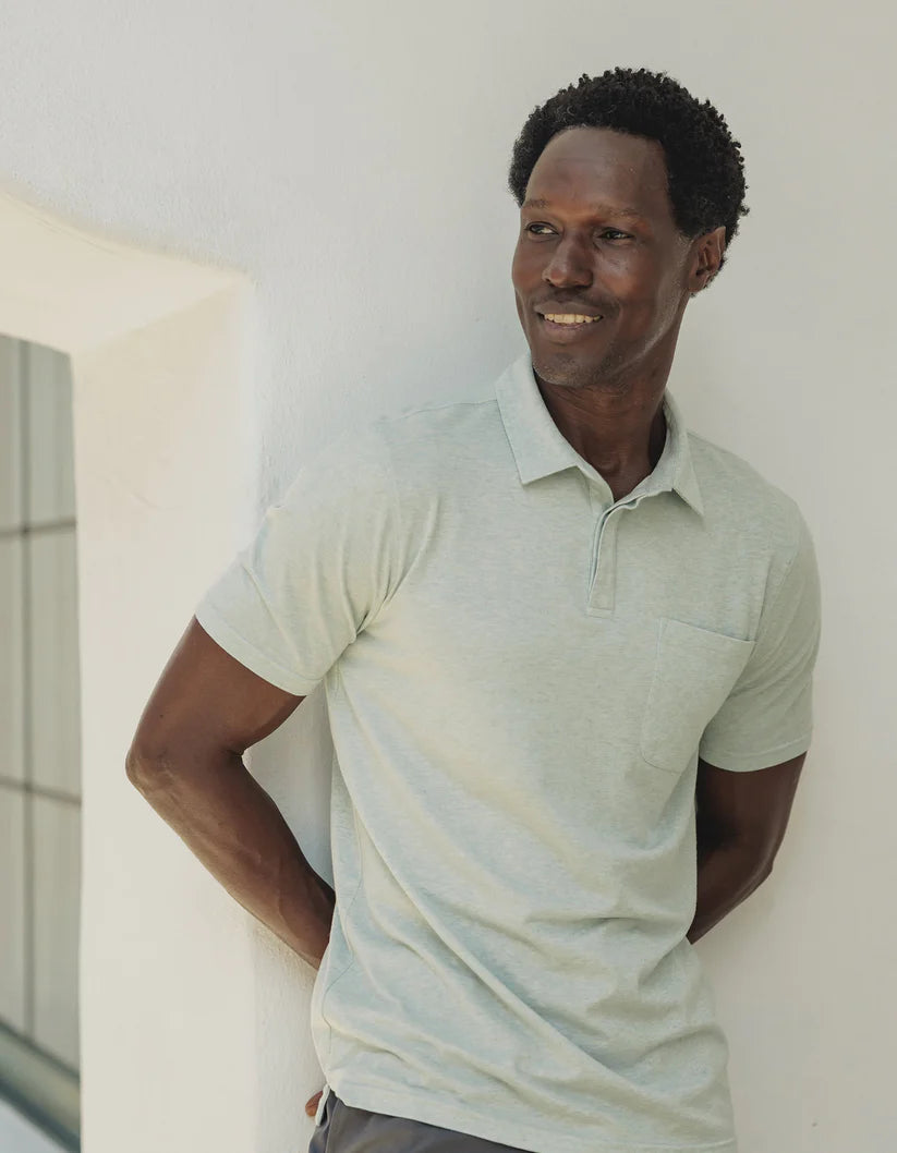 The Normal Brand Men's Active Puremeso Everyday Polo In Mint