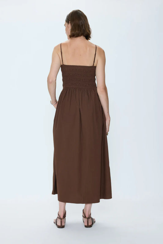 Pistola Bianca Shirred Bodice Dress In Bruna