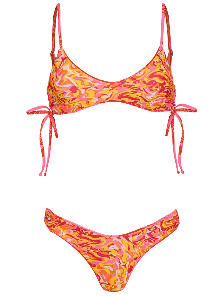 Maaji Water Blossom Portico Lace Up Bralette Bikini Top