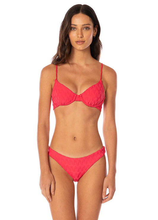 Maaji Apple Red Sublimity Regular Rise Classic Bikini Bottom