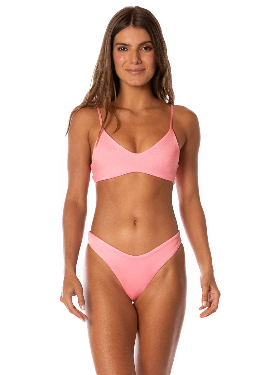 Maaji Taffy Pink Splendour Regular Rise Thin Side Bikini Bottom