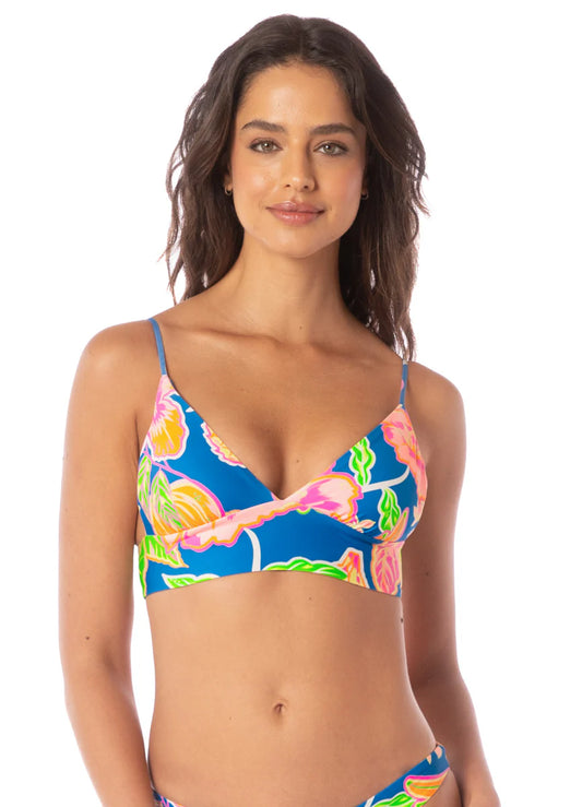 Maaji Women's Fruit Punch Copilot Long Line Triangle Bikini Top