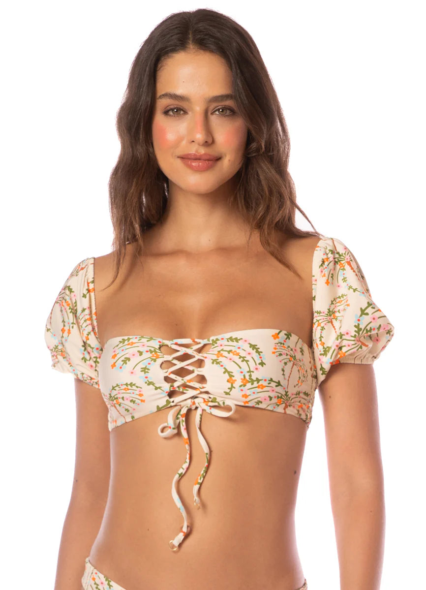 Maaji Sandstone Tropics Radiance Lace Up Bralette Bikini Top