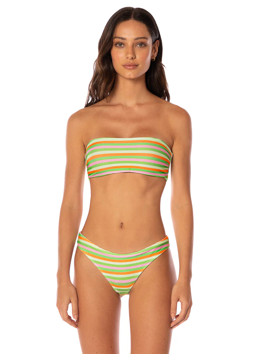 Maaji Rainbow Stripe Iconic Low Rise Thin Side Bikini Bottom