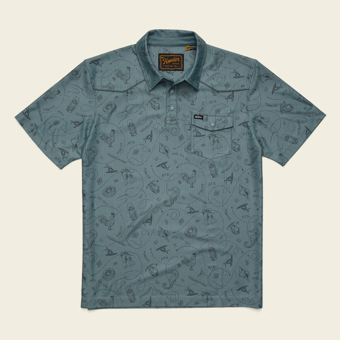 Howler Bros. Ranchero Tech Polo- Sea Rodeo