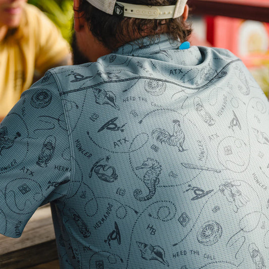 Howler Bros. Ranchero Tech Polo- Sea Rodeo