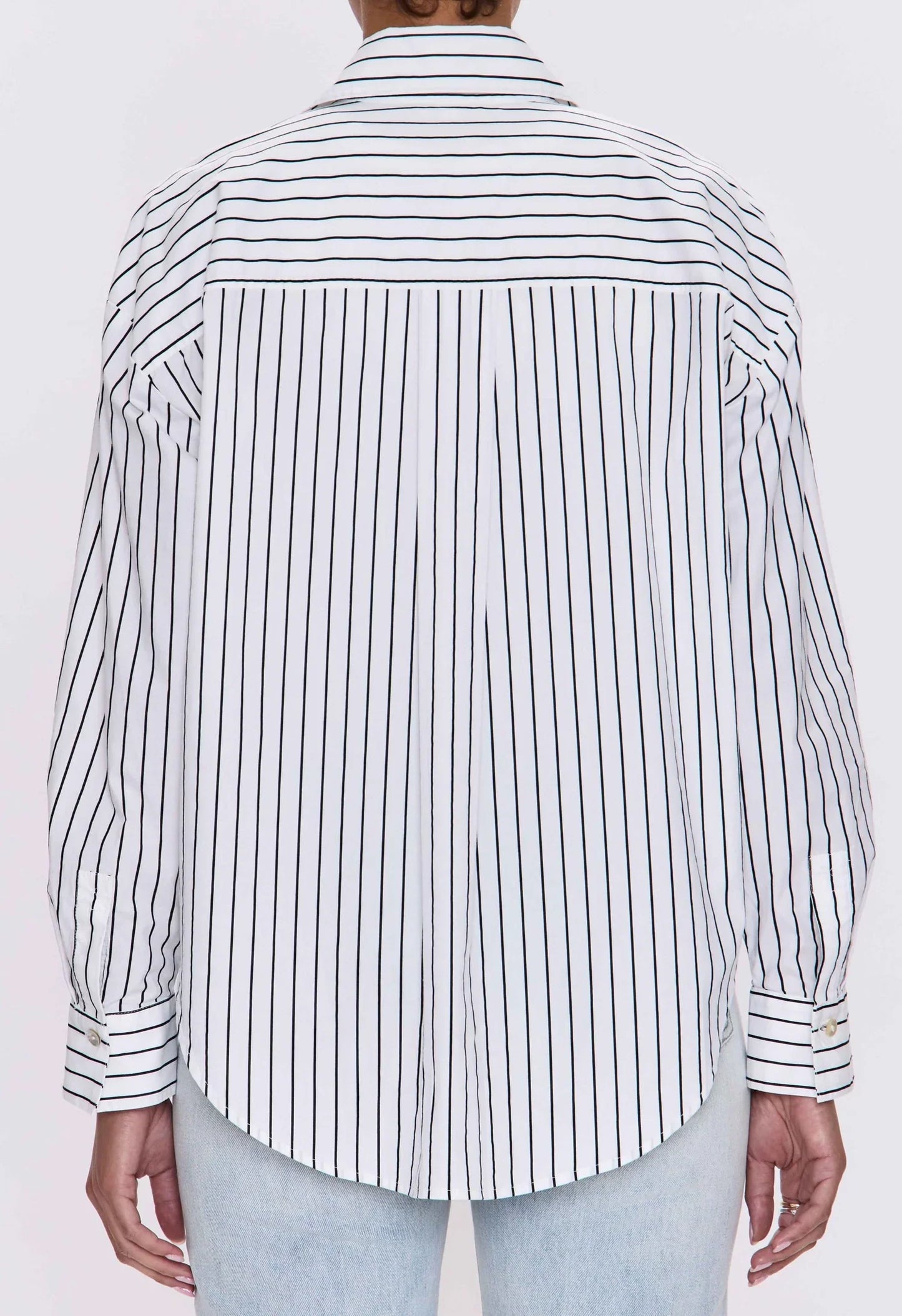Pistola Samantha Oversized Button Up ~ Noir Le Blanc Stripe