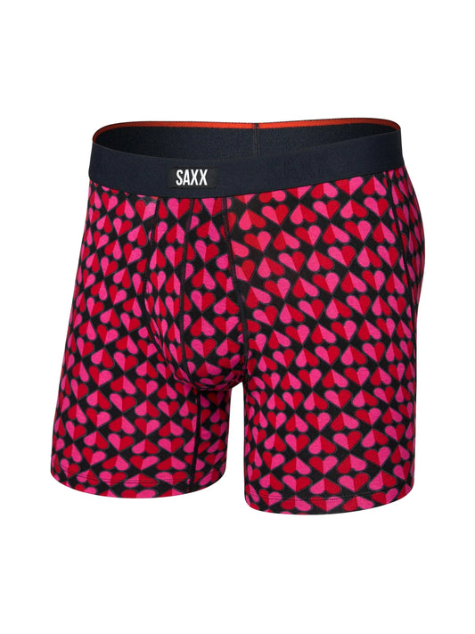 Saxx Men's Vibe Xtra Soft Comfort Boxer Brief- 6"- Love Check Baby