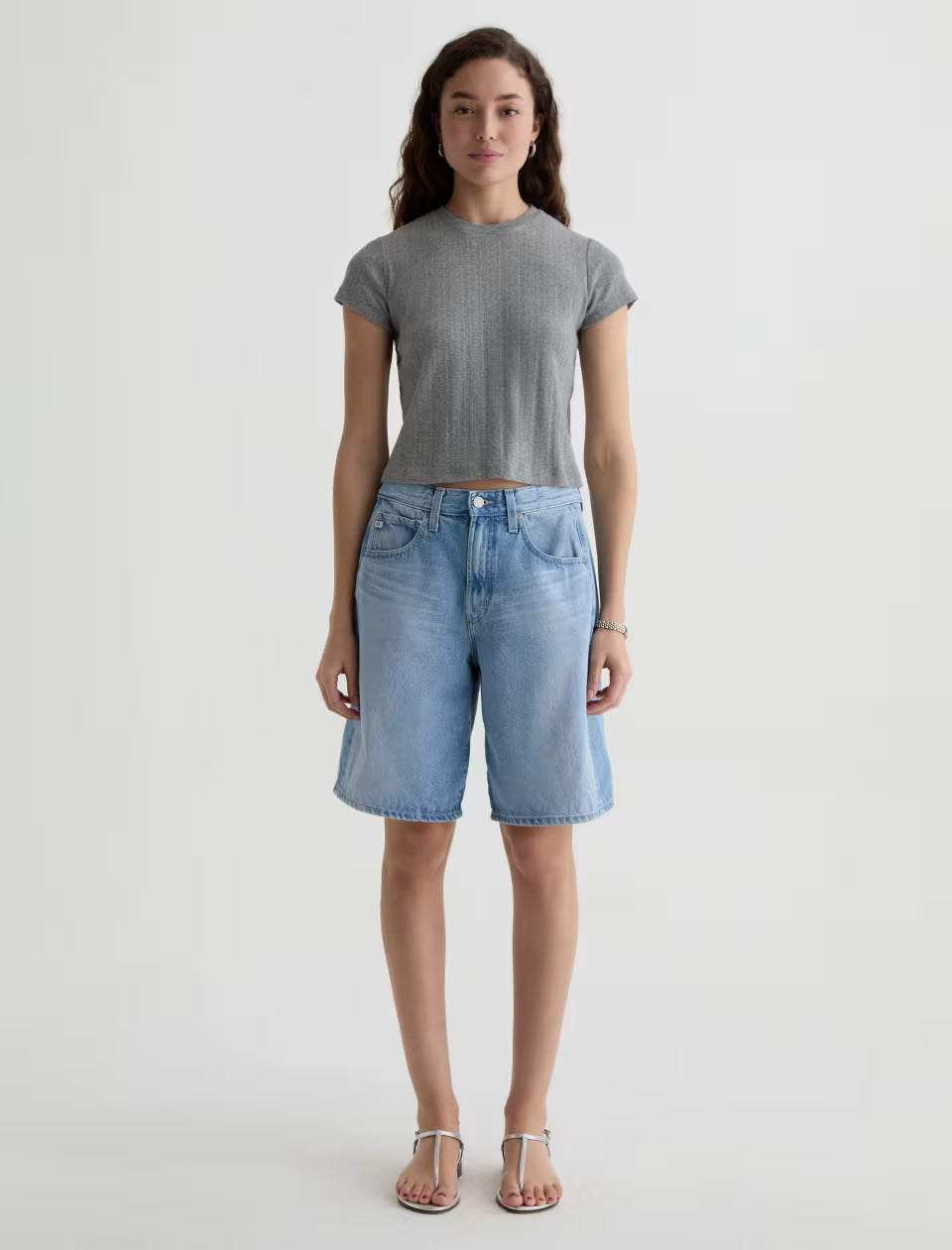 AG Sadie Crew 90's Vintage Pointelle Crop Tee