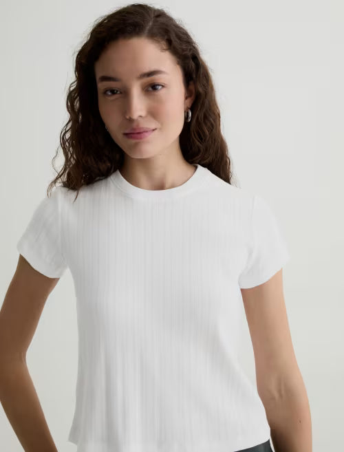AG Sadie Crew 90's Vintage Pointelle Crop Tee