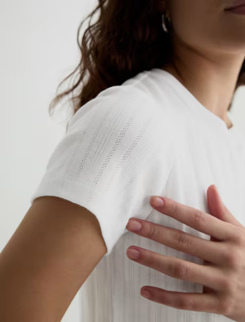 AG Sadie Crew 90's Vintage Pointelle Crop Tee