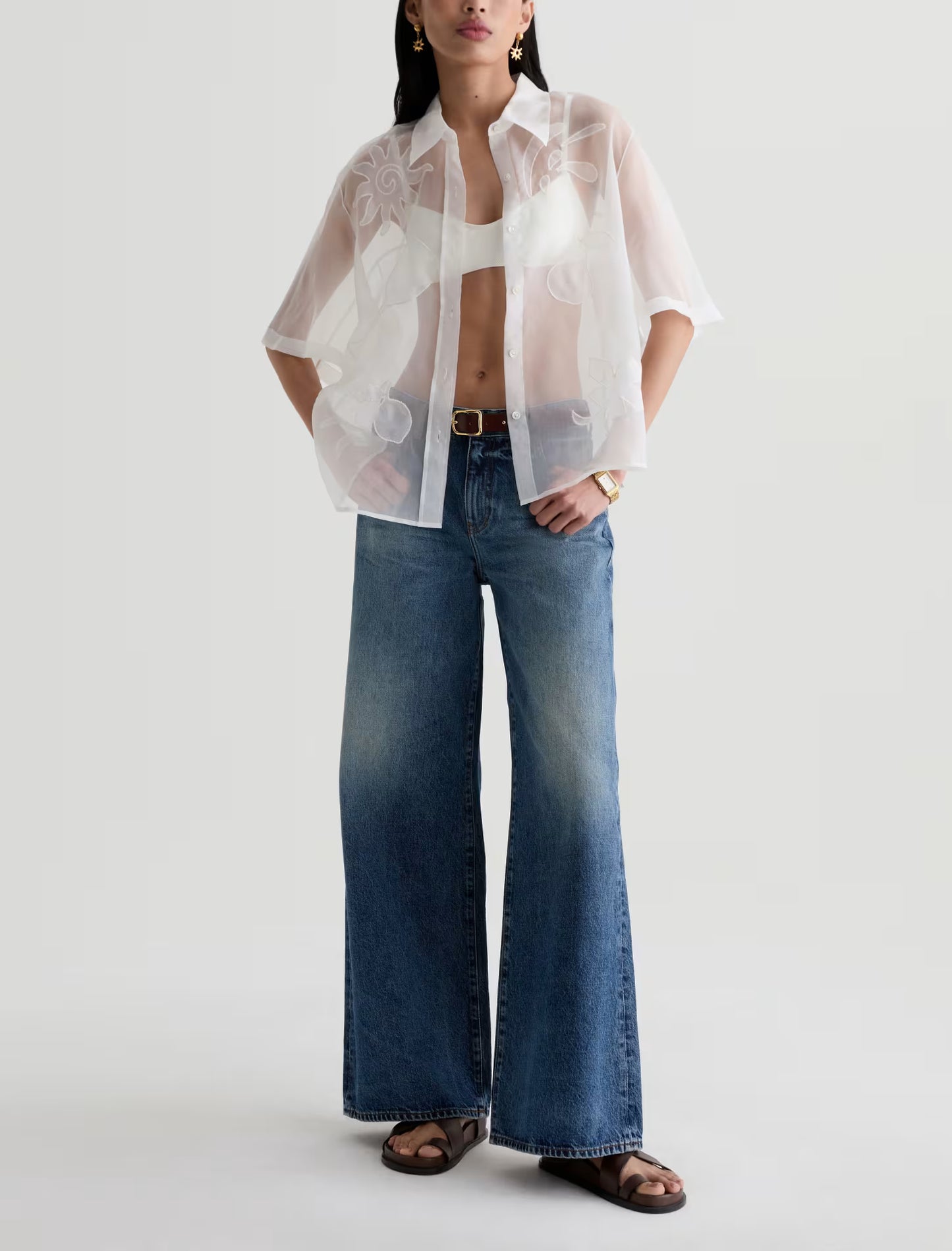 AG Saige Wide Leg Jean Mid-Rise Fit- Nostalgia