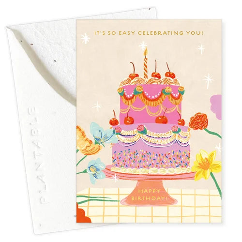 Seedlings Cherry Cake Birthday Card