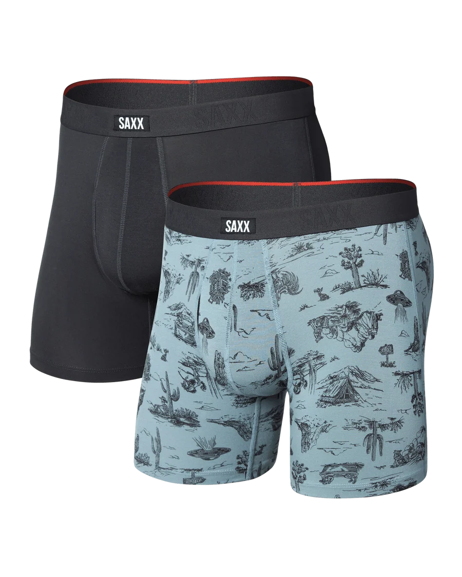 Saxx Vibe Xtra Soft Comfort 2 Pack Everyday Boxer Brief 6"- Desert Daydream