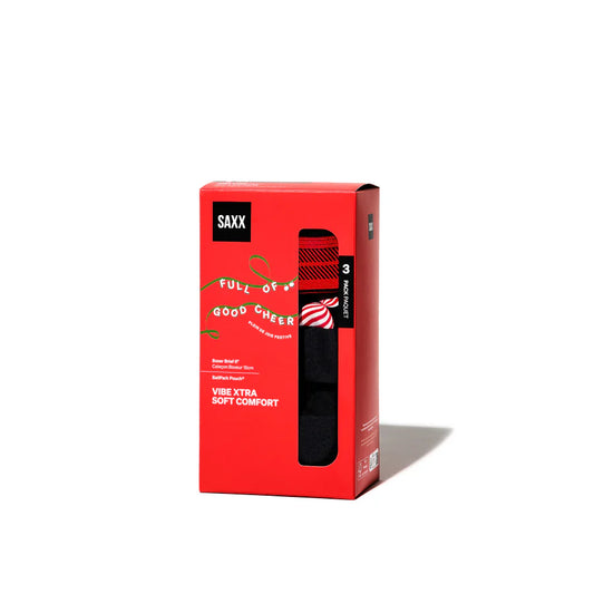 Saxx Vibe Xtra Soft Comfort Gift Box (3 Pack) Soft Comfort Boxer Brief 6"