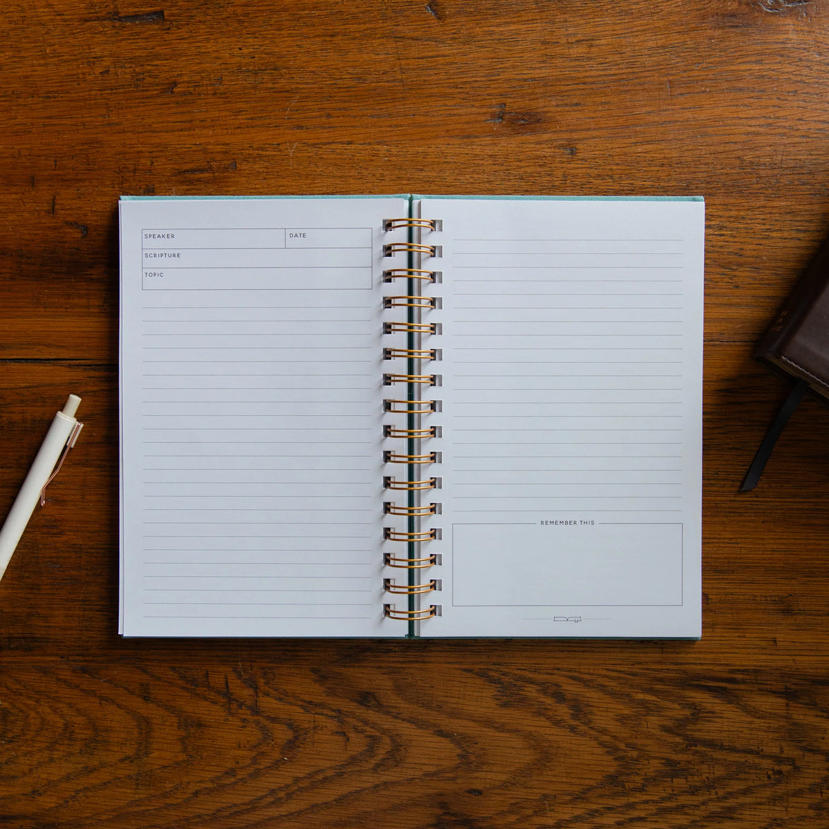 Daily Grace Co. Sermon Notes Journal - Teal Spiral