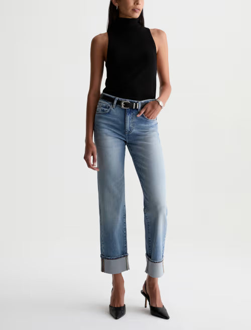 AG Brinley Jean Mid-Rise Straight With A Cuff - 18 Years Vamp