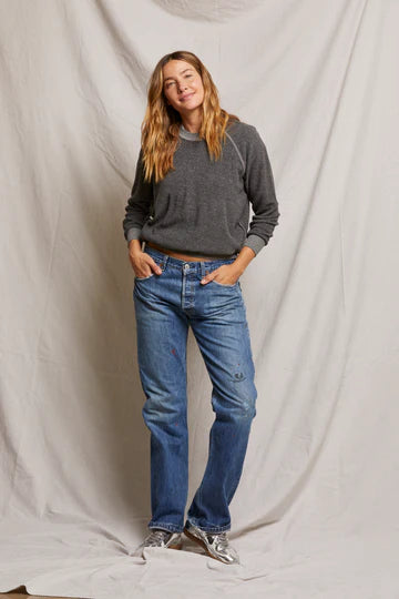 Perfectwhitetee Ziggy Inside Out Cotton Fleece Shrunken Crew