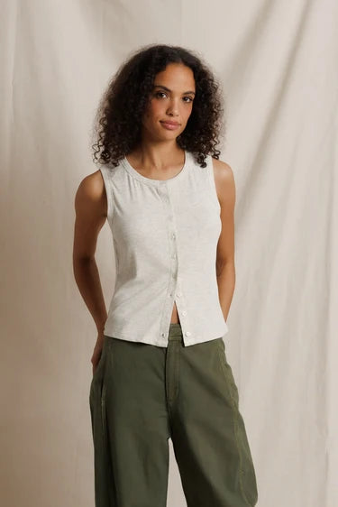PerfectWhiteTee Andrea Luxe Rib Sleeveless Cardigan