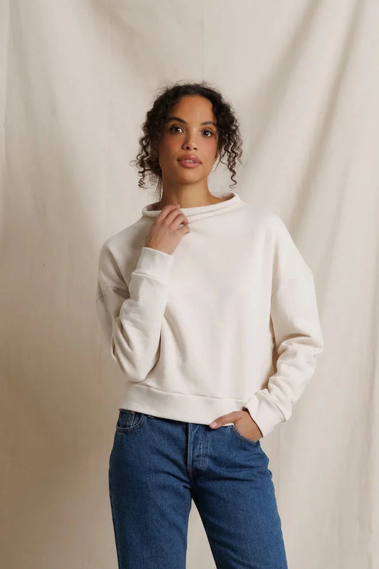 PerfectWhiteTee Arden French Terry Mock Neck Sweatshirt