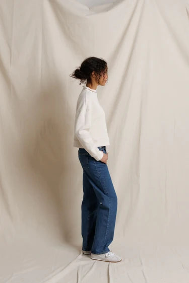 PerfectWhiteTee Arden French Terry Mock Neck Sweatshirt