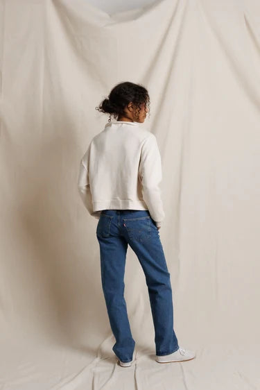 PerfectWhiteTee Arden French Terry Mock Neck Sweatshirt
