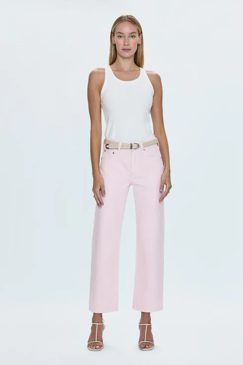 Pistola Lexi Mid Rise Bowed Straight Jean-Blush