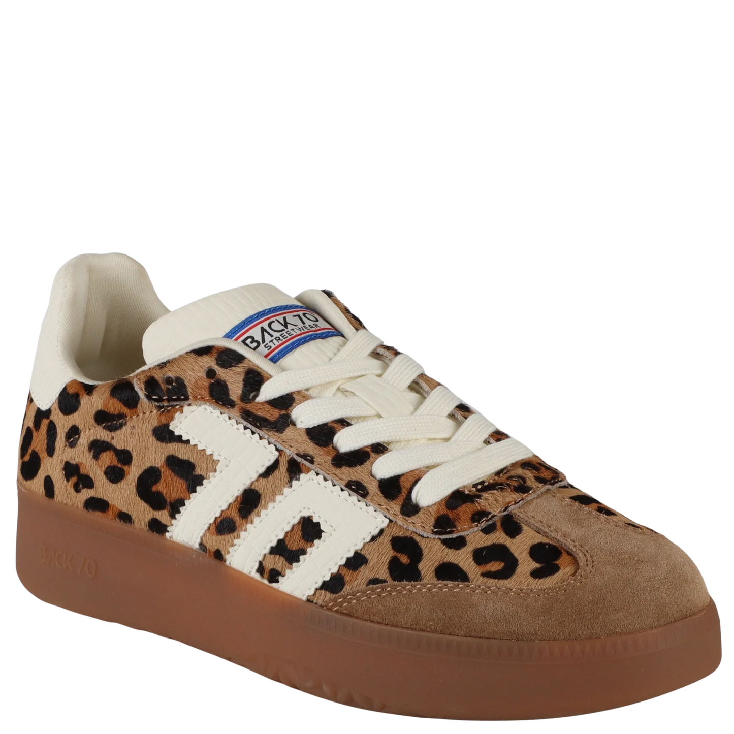 Consolidated Shoe Co. Back 70 Boston P In Leopard Cuoio Milk Sneakers