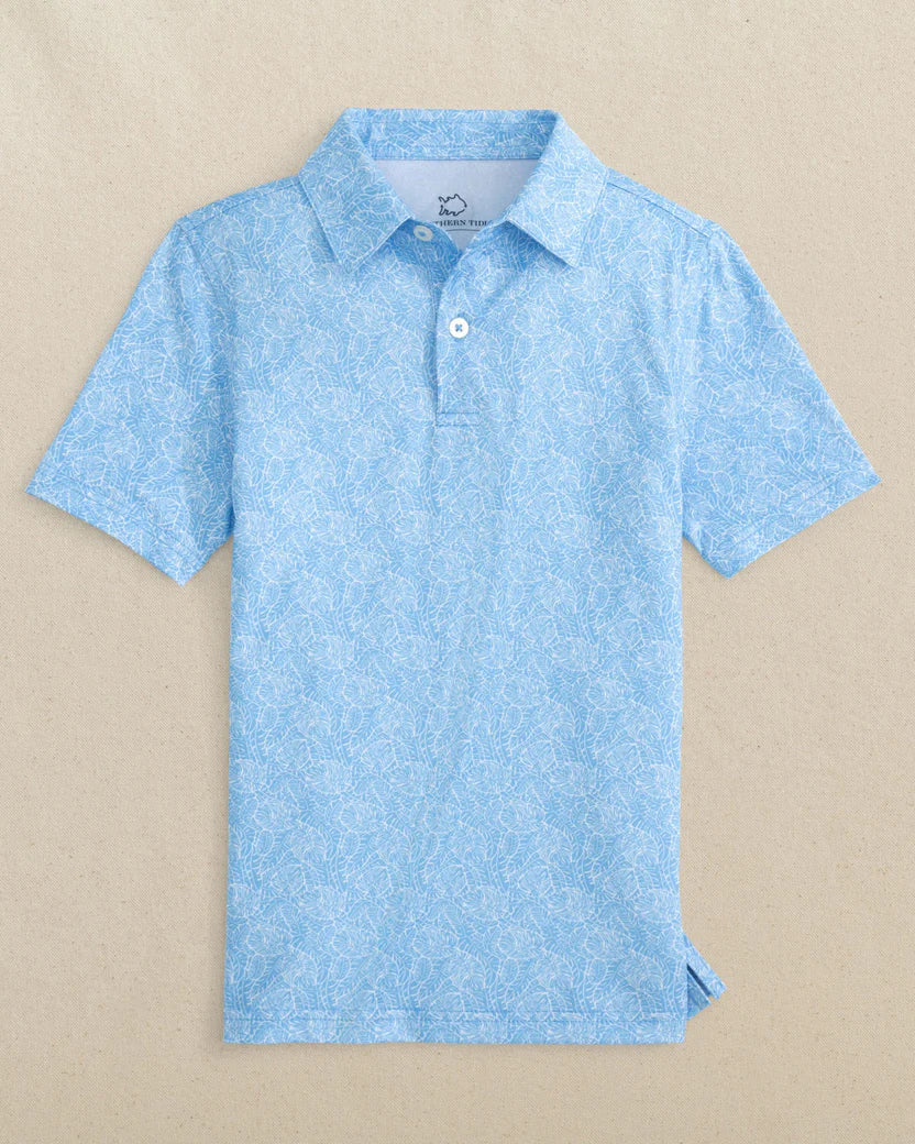 Southern Tide Boys Driver Beach Palms Printed Performance Polo