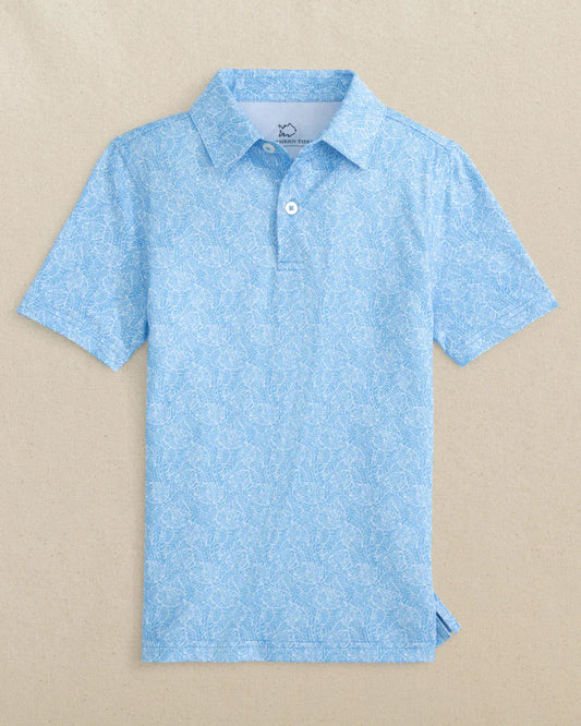Southern Tide Boys Driver Beach Palms Printed Performance Polo