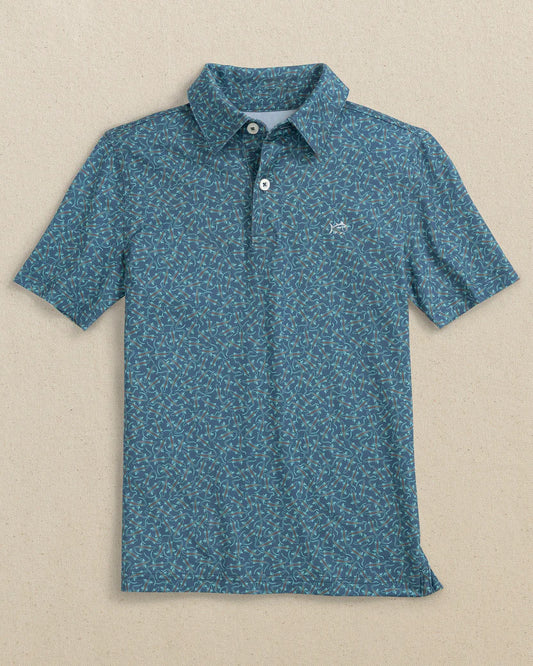 Southern Tide Boys Driver Iguana Glee Printed Performance Polo