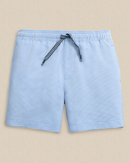 Southern Tide Boys Gulf Haven Seersucker Stripe Maritime Swim Trunk