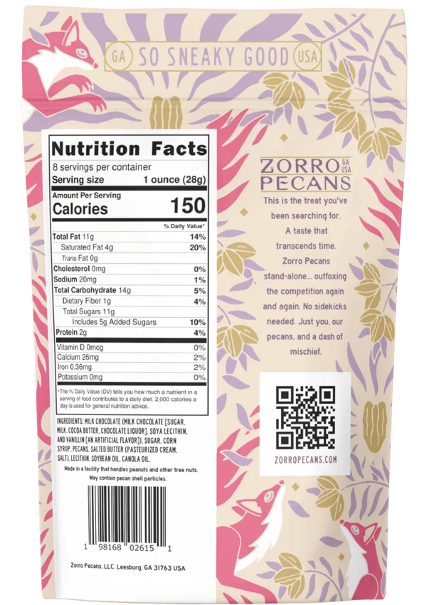 Zorro Pecans Milk Chocolate Pecan Toffee