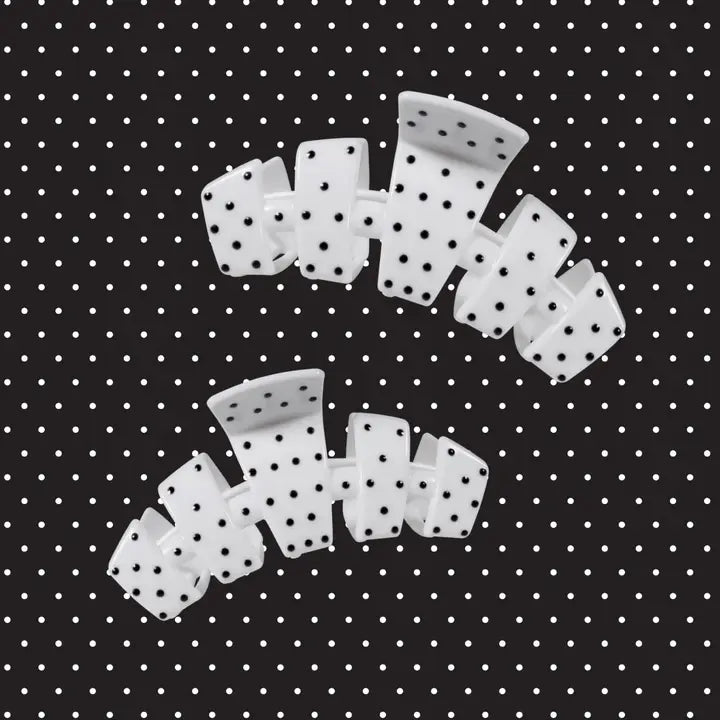 Teleties Classic White Polka Dot Party Medium Claw Clip