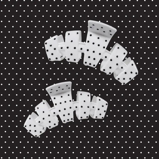 Teleties Classic White Polka Dot Party Medium Claw Clip